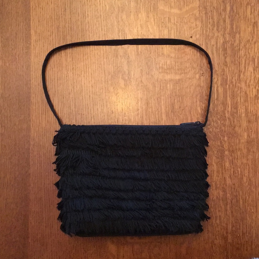 Elegant Black Fringe Mini Bag